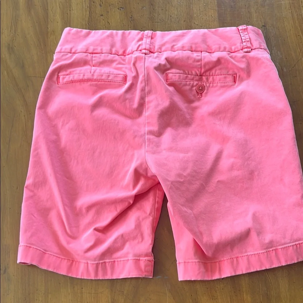 J Crew Andie Pink Bermuda Shorts Classic Cotton Twill - Picture 3 of 5